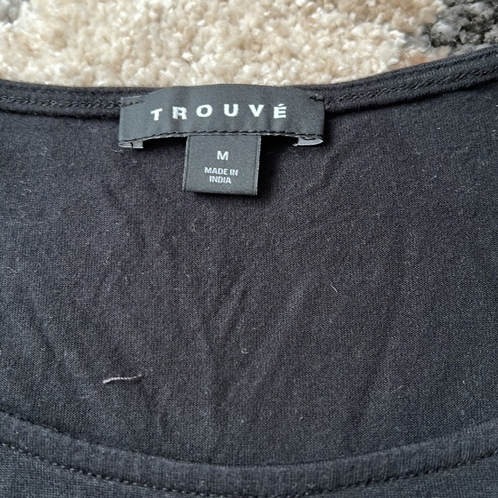 Trouvé cold shoulder tee, black, size M - Picture 2 of 5